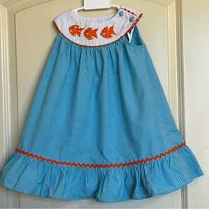 Sz3-4 Kelly’s Kids Fish Embroidered Dress
